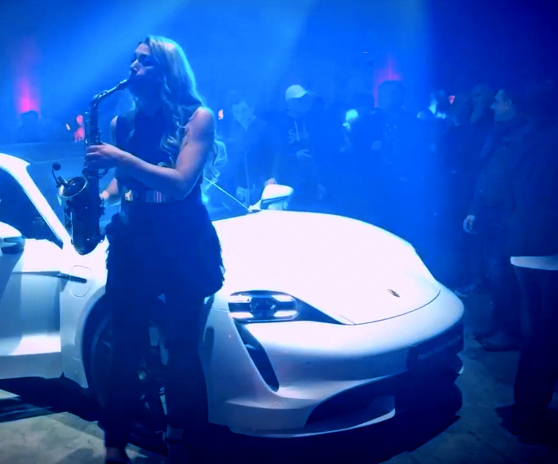 Presentation Porsche Taycan 2020 with Saxophonist Natalie Marchenko Presentation Porsche Taycan 2020 with Saxophonist Natalie Marchenko